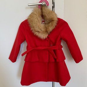 Janie & Jack red dress coat 18-24m toddler
